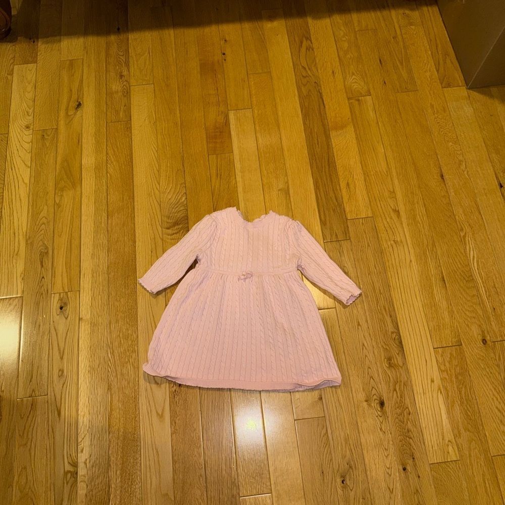 Ralph Lauren Pink Cable Knit Baby Girl Dress Size 9 months - Picture 4 of 7